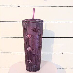 New Release Spring 2024 Starbucks Metallic Magenta Cold Cup (24 oz)